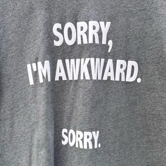 NWOT Sorry I’m Awkward Short Sleeve Tee Sz L - Picture 2 of 6